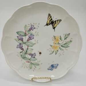 Lenox Butterfly Meadow 11" Dinner Plate Swallowtail Flowers Porcelain Scallop